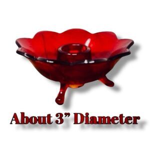 Fenton Vintage Ruby Red Floral 3 Footed Candle Holder 🎉HOST PICK 🎉 🍭